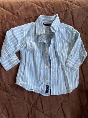 Gymboree Blue & White Stripe Button-Down Shirt